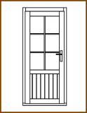 Dveře 84/181 cm, 2/3 sklo, Linde, palubkové, levé
