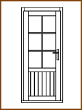 Dveře 85/182 cm, 2/3 sklo, Linde, palubkové, levé