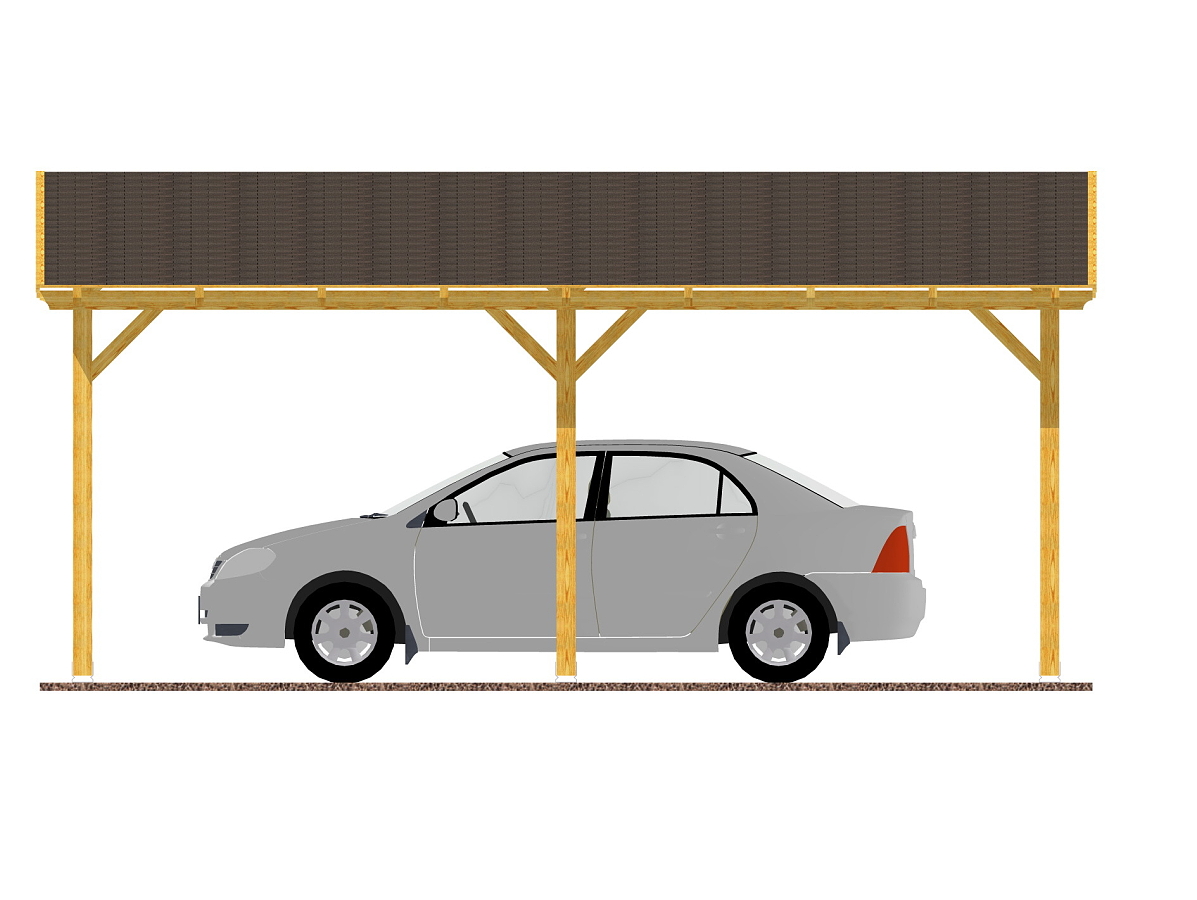 Garážové stání Standard 300x570_vizualizace - Standardní provedení garážového stání s palubkovým záklopem.